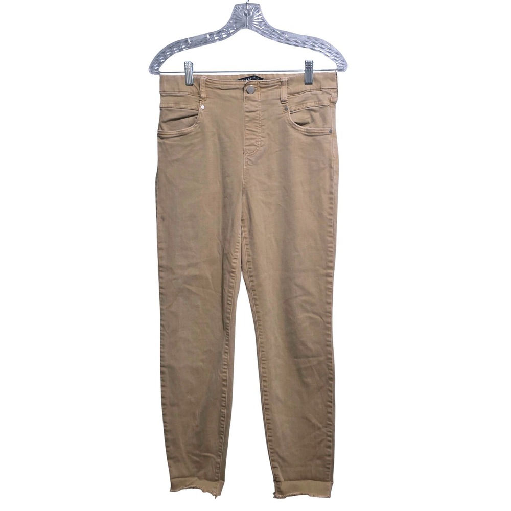 Liverpool Los Angeles Tan Khaki High Rise Raw Hem Skinny Pants Womens Size 8/29